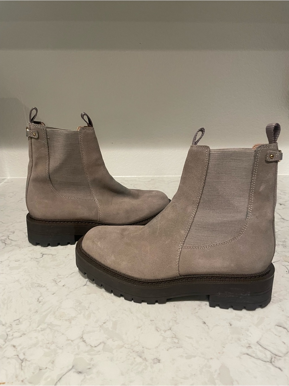 Sam Edelman GreySuede Chelsea Ankle Boots